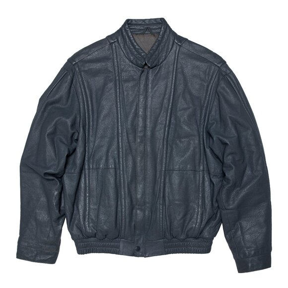 Mokka (Finland) Vintage Lamb Nappa Leather Reinforced Panel Bomber Jacket : L